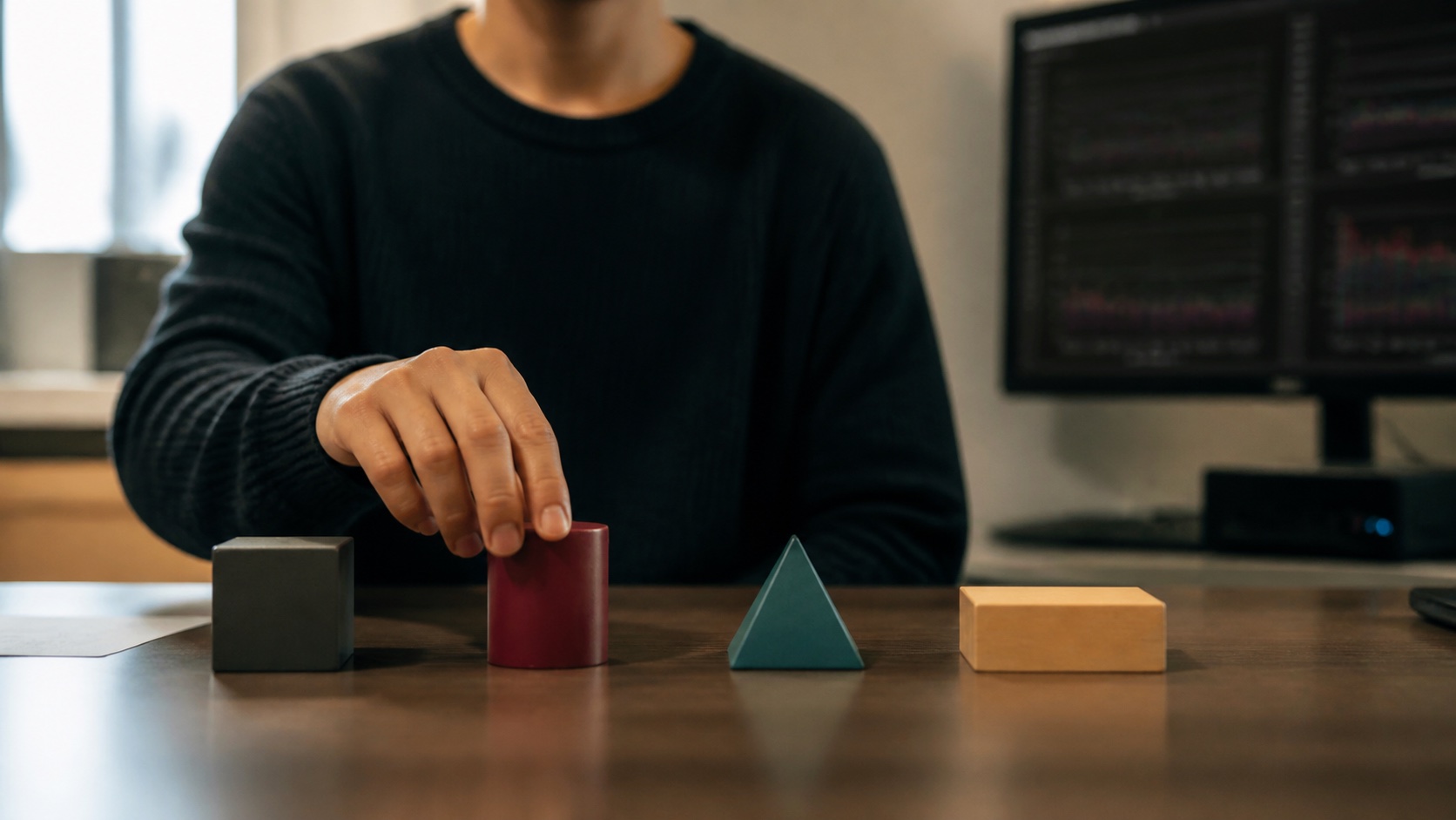 A participant choosing among options in a behavioral research setting